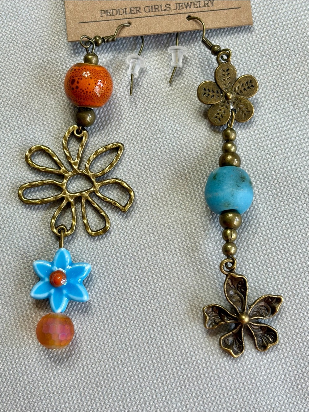 NWT Baby's Got Her Blue  Jeans On Dangle Earrings Primitive Peddler - Picture 2 of 3